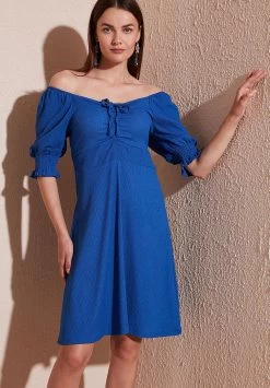 LELA Regular Fit - Jurk - Royal Blue -LELA 88451be7f04f4d3799729113eb425e5f