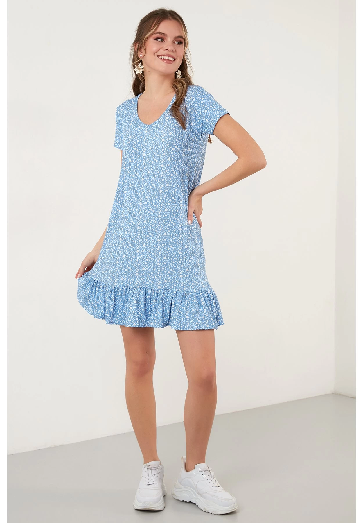 LELA Mini- Jurk - Baby Blue 2 LELA Mini- Jurk - Baby Blue - Afbeelding 2