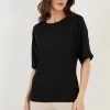 LELA Regular Fit - T-Shirt Basic - Black
