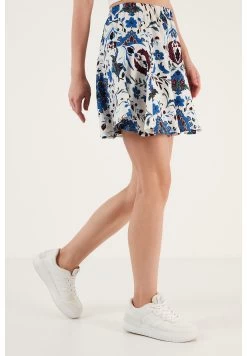 LELA Regular Fit - Plooirok - White Blue -LELA 8d2e72dfd98143cfb0b8bc755b4cd206