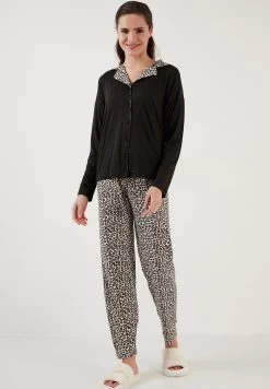 LELA Soft Touch - Pyjama - Leopard Black