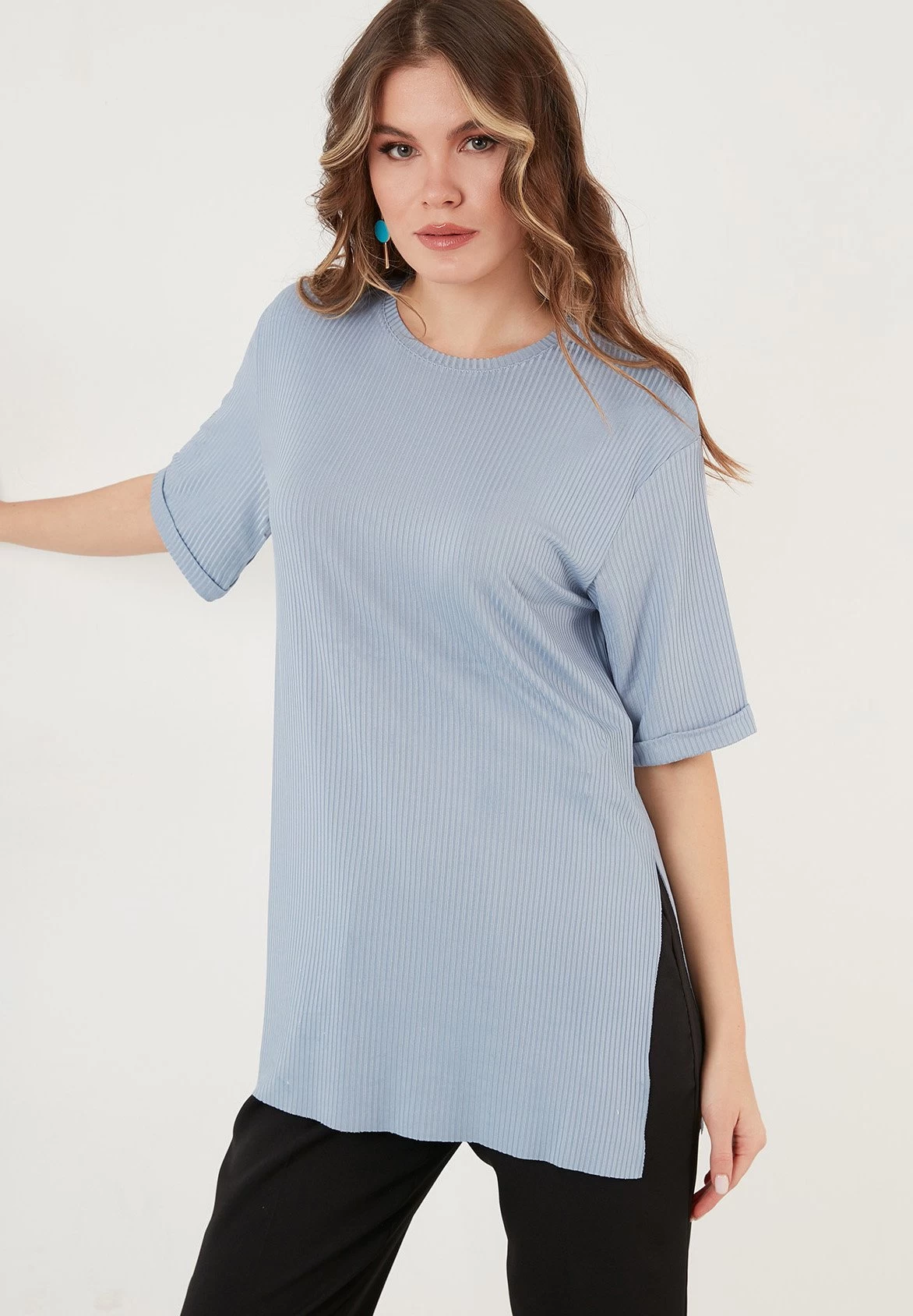 LELA Slim Fit - Blouse - Baby Blue 4 LELA Slim Fit - Blouse - Baby Blue - Afbeelding 4