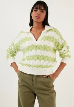LELA Poloshirt - Ecru/Green -LELA 9d3b06e7390d4772bfc81b74fda9f7f6