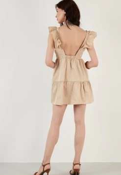 LELA Regular Fit - Jurk - Beige -LELA a150bc81bdb54054a86d7eb6446a36c5