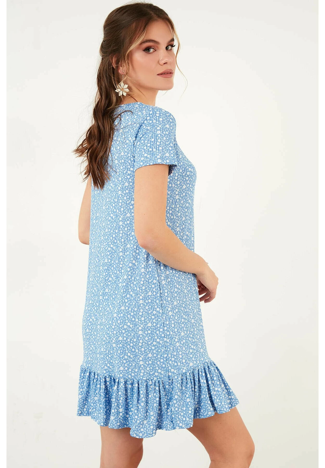 LELA Mini- Jurk - Baby Blue 3 LELA Mini- Jurk - Baby Blue - Afbeelding 3