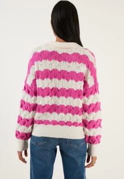 LELA Poloshirt - Ecru/Fuchsia -LELA a47ae4c270074b6ba1cb1c562ee028e4