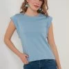 LELA Crew Neck- Top - Baby Blue