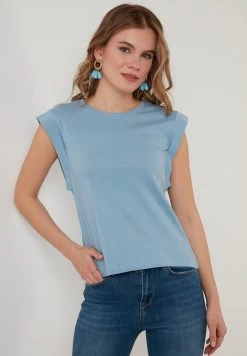LELA Crew Neck- Top - Baby Blue