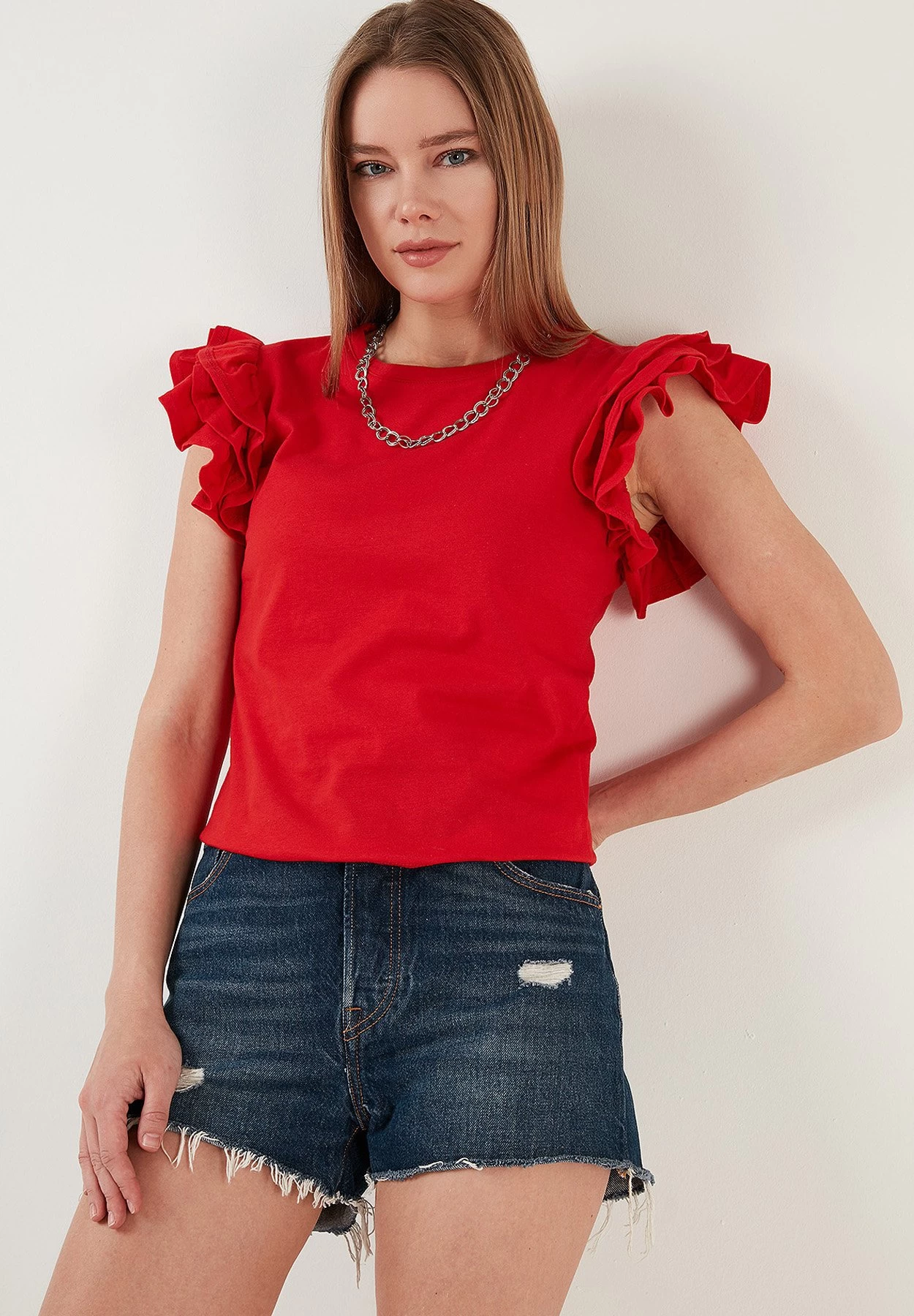 LELA T-Shirt Print - Red 2 LELA T-Shirt Print - Red - Afbeelding 2