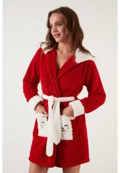 LELA Regular Fit - Badjas - Red -LELA aff10fbf76af4056b72e70fa52201979