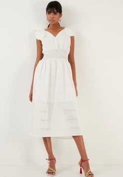 LELA 34 LELA Regular Fit - Jurk - Ecru