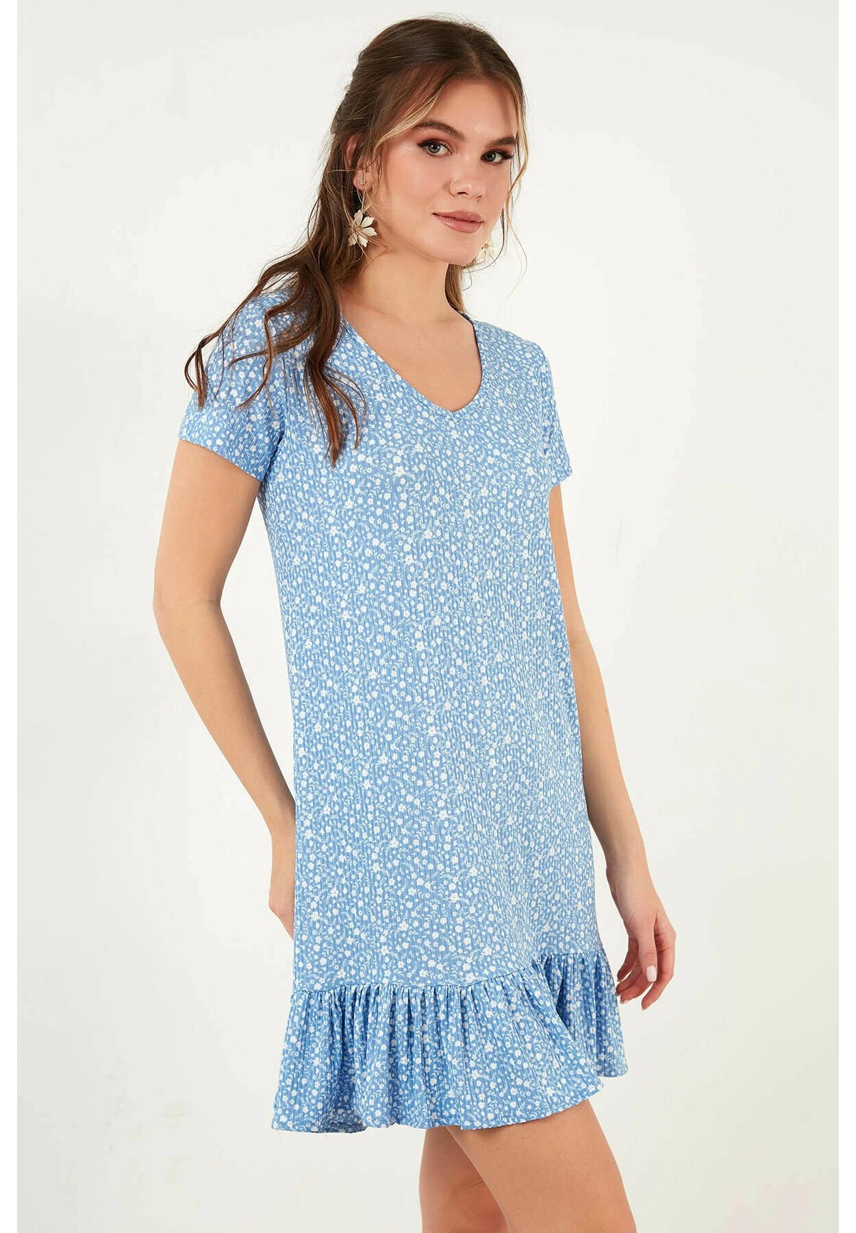 LELA Mini- Jurk - Baby Blue 4 LELA Mini- Jurk - Baby Blue - Afbeelding 4