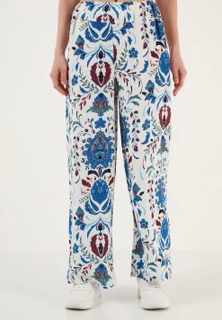 LELA Broek - White/Blue