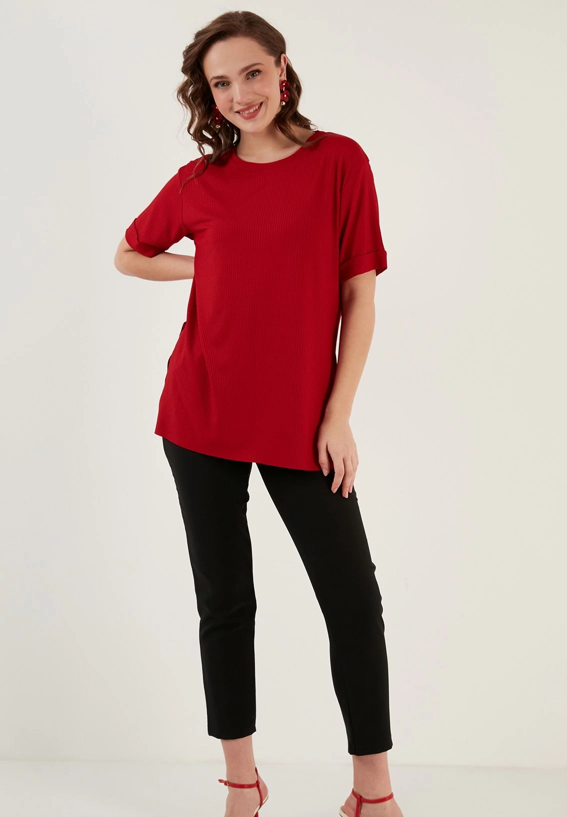 LELA Slim Fit - Blouse - Red 2 LELA Slim Fit - Blouse - Red - Afbeelding 2