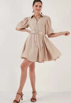 LELA Regular Fit - Blousejurk - Stone -LELA b566a618ebd54d3faba43c0e1e9ee086