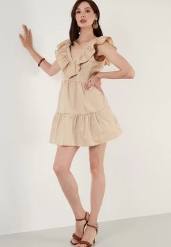 LELA Regular Fit - Jurk - Beige -LELA b56ccf746d2a401b8e7f331b10a31a5c