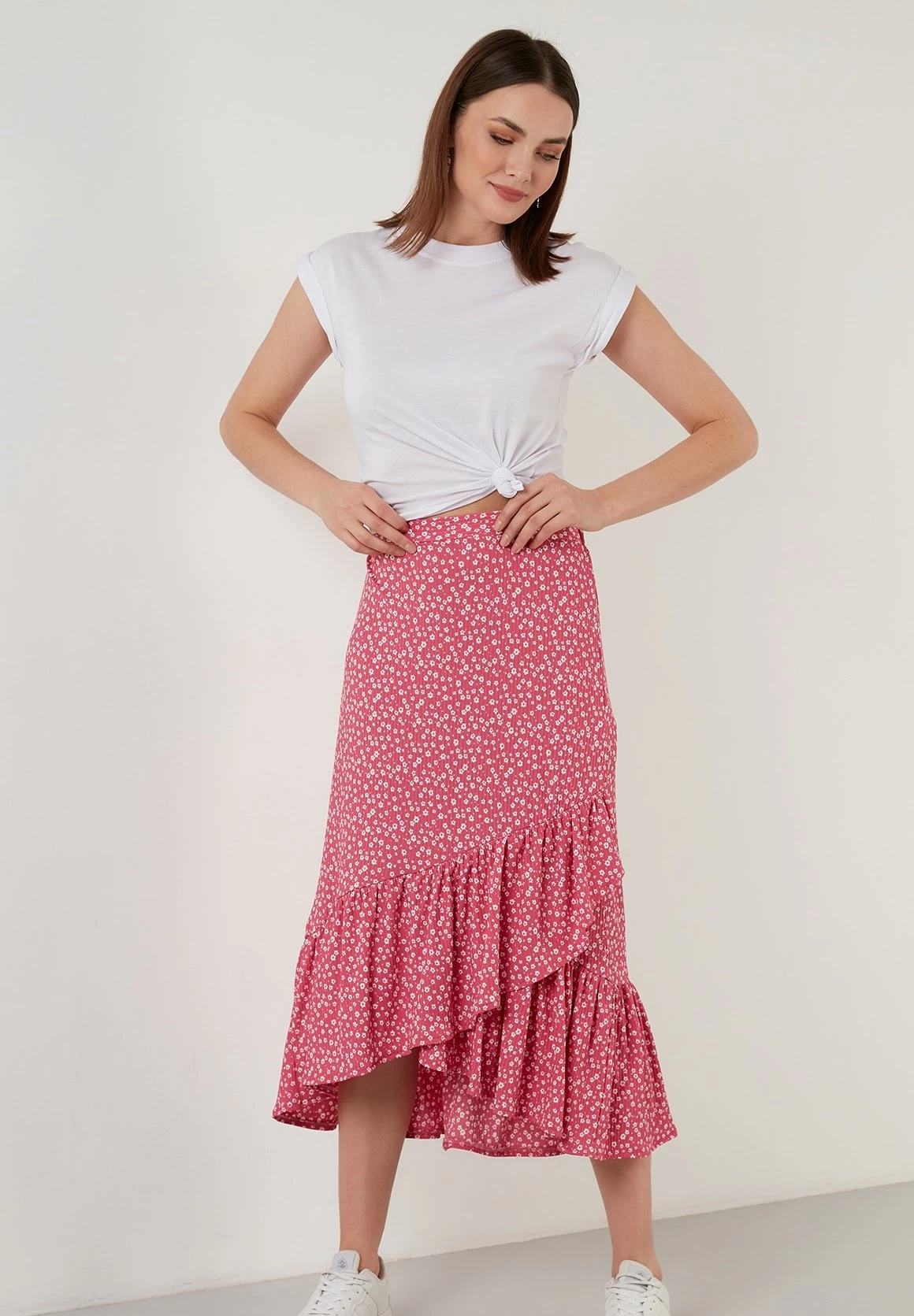 LELA Regular Fit- A-Lijn Rok - Fuchsia 2 LELA Regular Fit- A-Lijn Rok - Fuchsia - Afbeelding 2