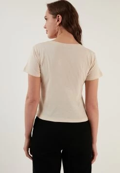 LELA T-Shirt Print - Stone -LELA b65767b5f9fc41c3bd7f63761b4e48e6
