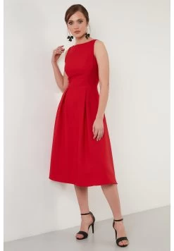 LELA Crew Neck Pleated Midi - Cocktailjurk - Red 7 LELA Crew Neck Pleated Midi - Cocktailjurk - Red -LELA b713158cf688442d848dcd8d0c5ad3da