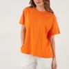 LELA Crew Neck- T-Shirt Basic - Orange Color