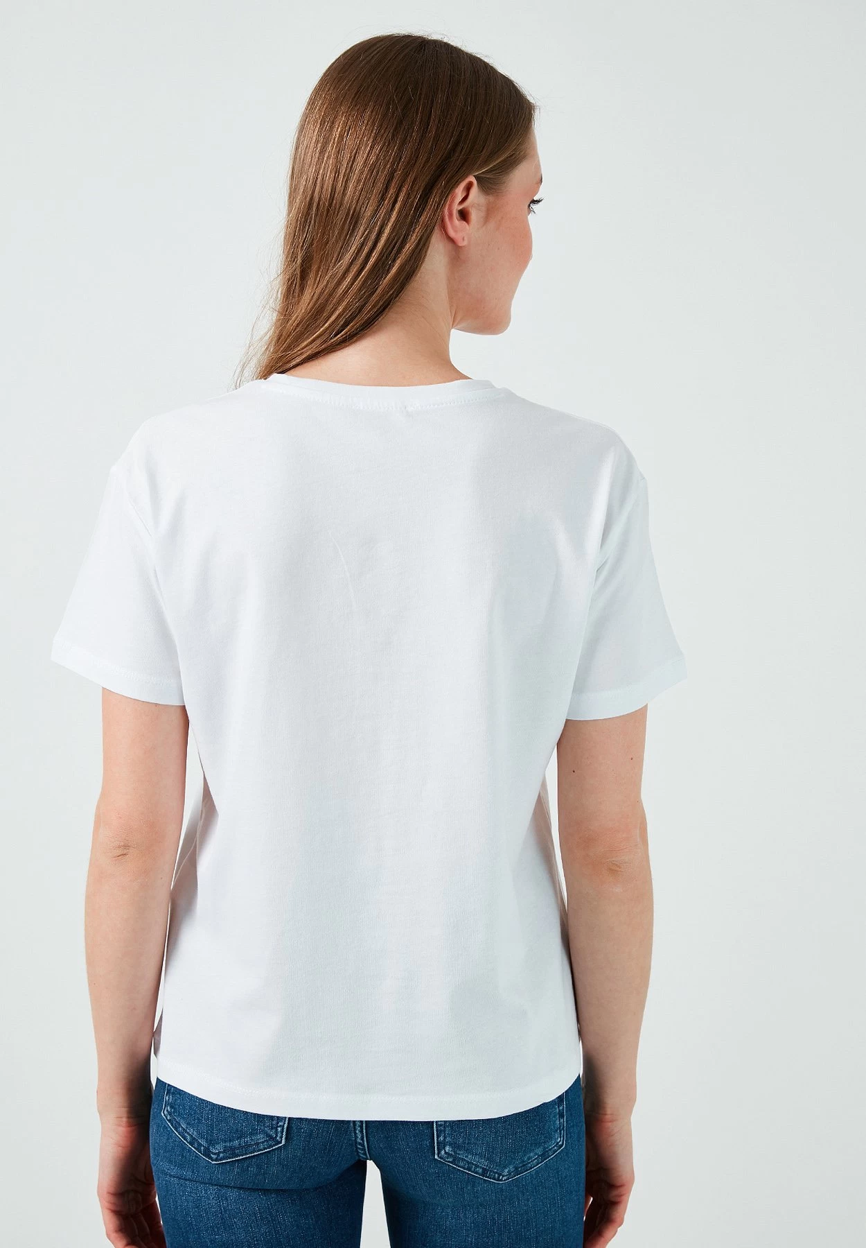 LELA Slim Fit - T-Shirt Print - White 3 LELA Slim Fit - T-Shirt Print - White - Afbeelding 3