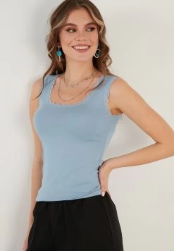 LELA Slim Fit - Top - Baby Blue -LELA bce8b7647395453b83c8a1c6dbfc8c04