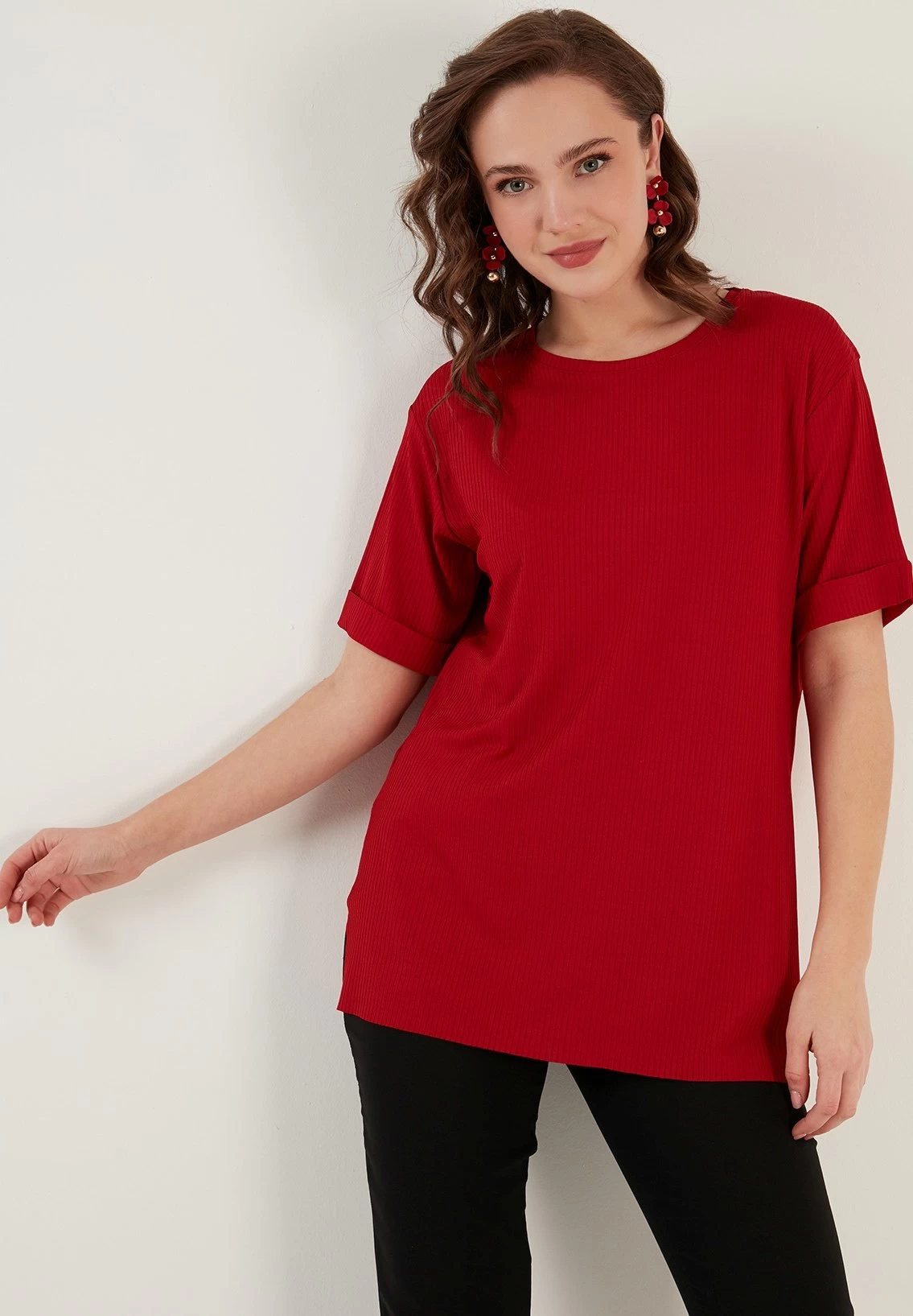 LELA Slim Fit - Blouse - Red 1 LELA Slim Fit - Blouse - Red