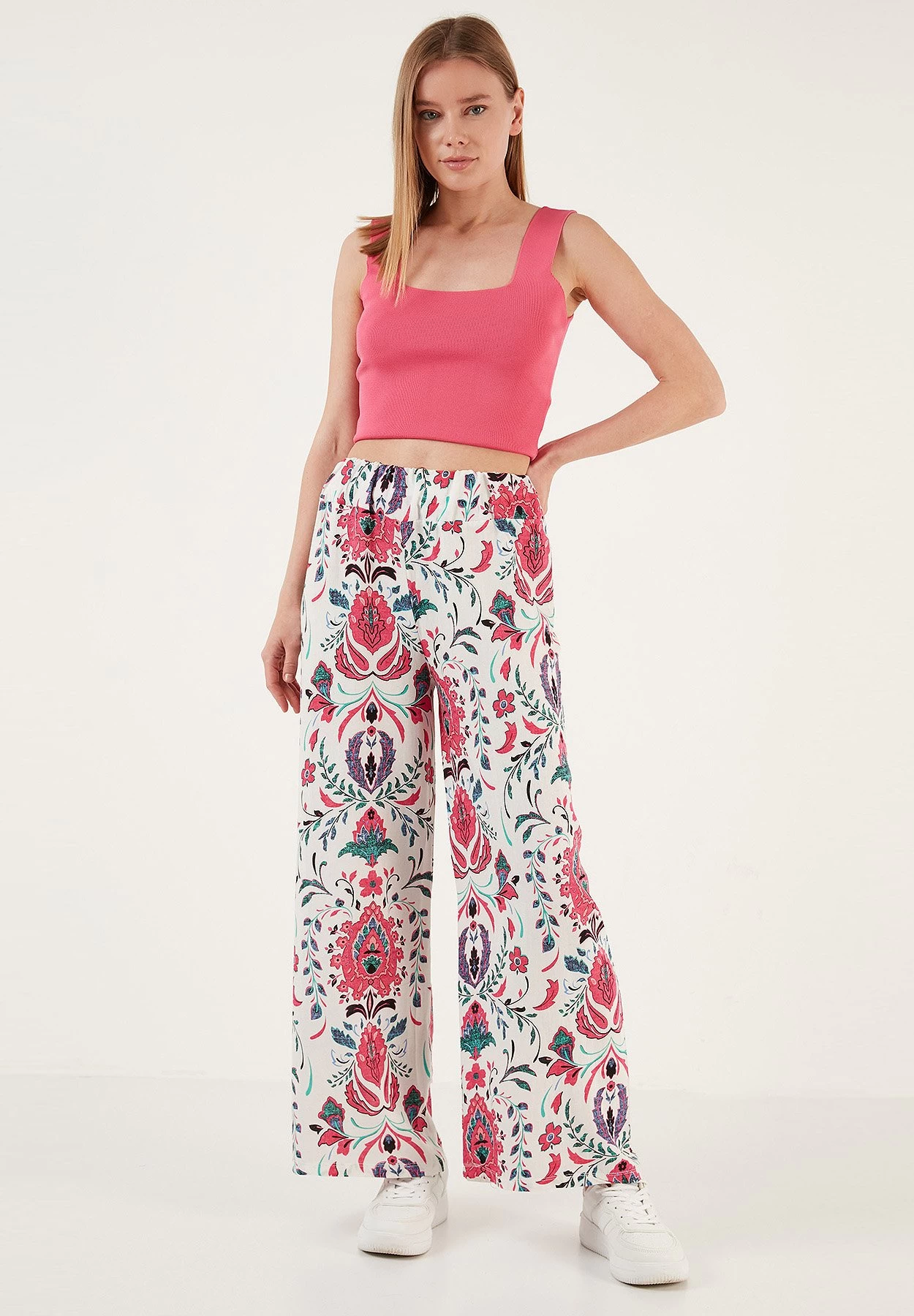 LELA Broek - White/Fuchsia 2 LELA Broek - White/Fuchsia - Afbeelding 2