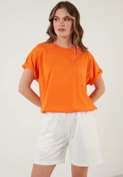 LELA Crew Neck- T-Shirt Basic - Orange Color -LELA cb3efb84ae9f477fb5efb59b5d912a67