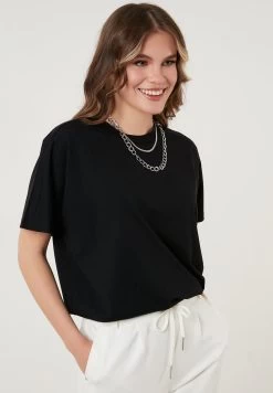 LELA Crew Neck- T-Shirt Basic - Black -LELA cca7a7e4f6654ffd869c91f1ad0d6fb1