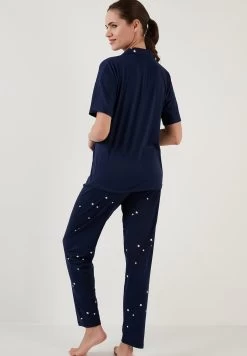 LELA Set Regular Fit - Pyjama - Dark Blue -LELA ce405e5fd2f34f6aa8a48a54500ae6e0