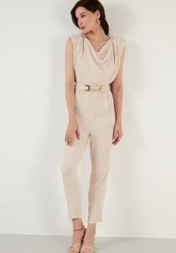 LELA Slim Fit - Jumpsuit - Stone -LELA d1052331b83f4b668bbdd93afb671e33