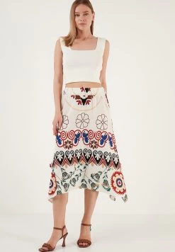 LELA Regular Fit - A-Lijn Rok - Bone White