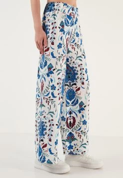 LELA Broek - White/Blue -LELA d6c7ee049e624e0db40994fb9cbe7576