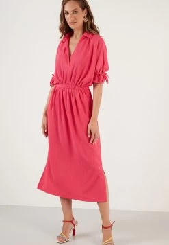 LELA Regular Fit - Blousejurk - Fuchsia