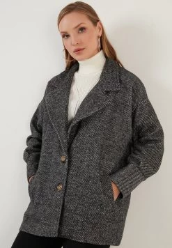 LELA Loose Fit - Halflange Jas - Black -LELA d8c53fb57b1e4c1fb67244fa7d4b072a