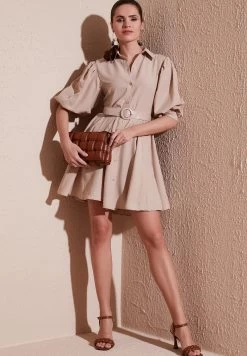 LELA Regular Fit - Blousejurk - Stone -LELA d93f308a157f4728a39b8403f0021b6e