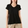 LELA V Neck- T-Shirt Basic - Black