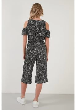 LELA Slim Fit - Jumpsuit - Black-White -LELA e02e827905304f9099d19f6d6104a7bd