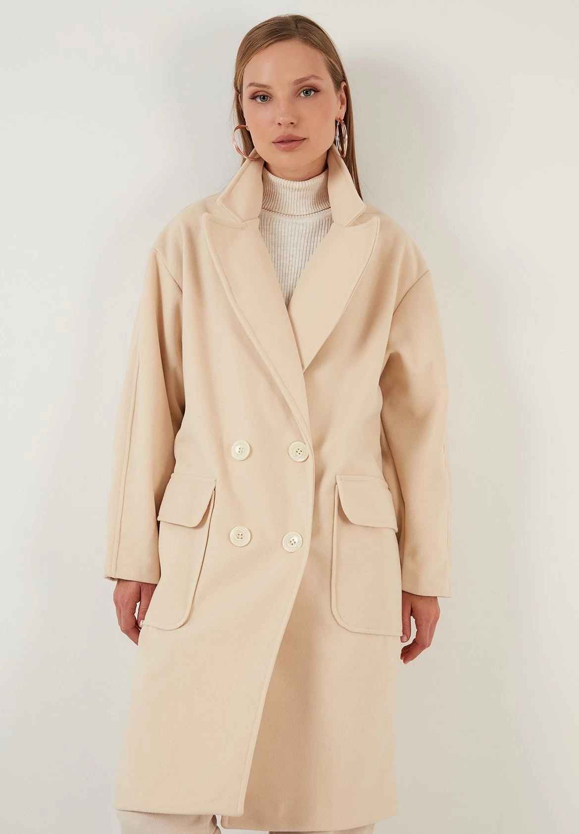 LELA Loose Fit - Mantel - Stone 1 LELA Loose Fit - Mantel - Stone