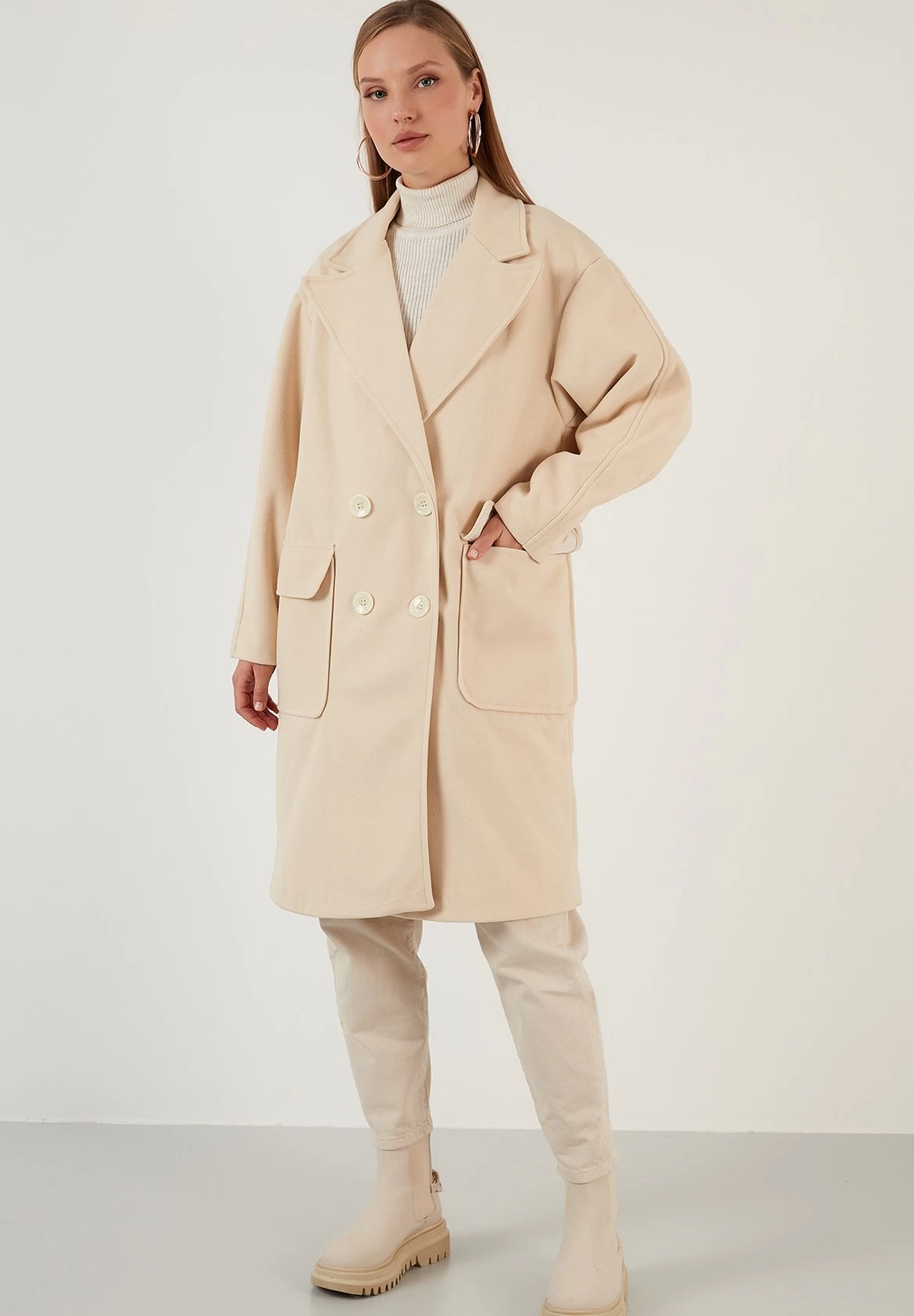 LELA Loose Fit - Mantel - Stone 7 LELA Loose Fit - Mantel - Stone - Afbeelding 7