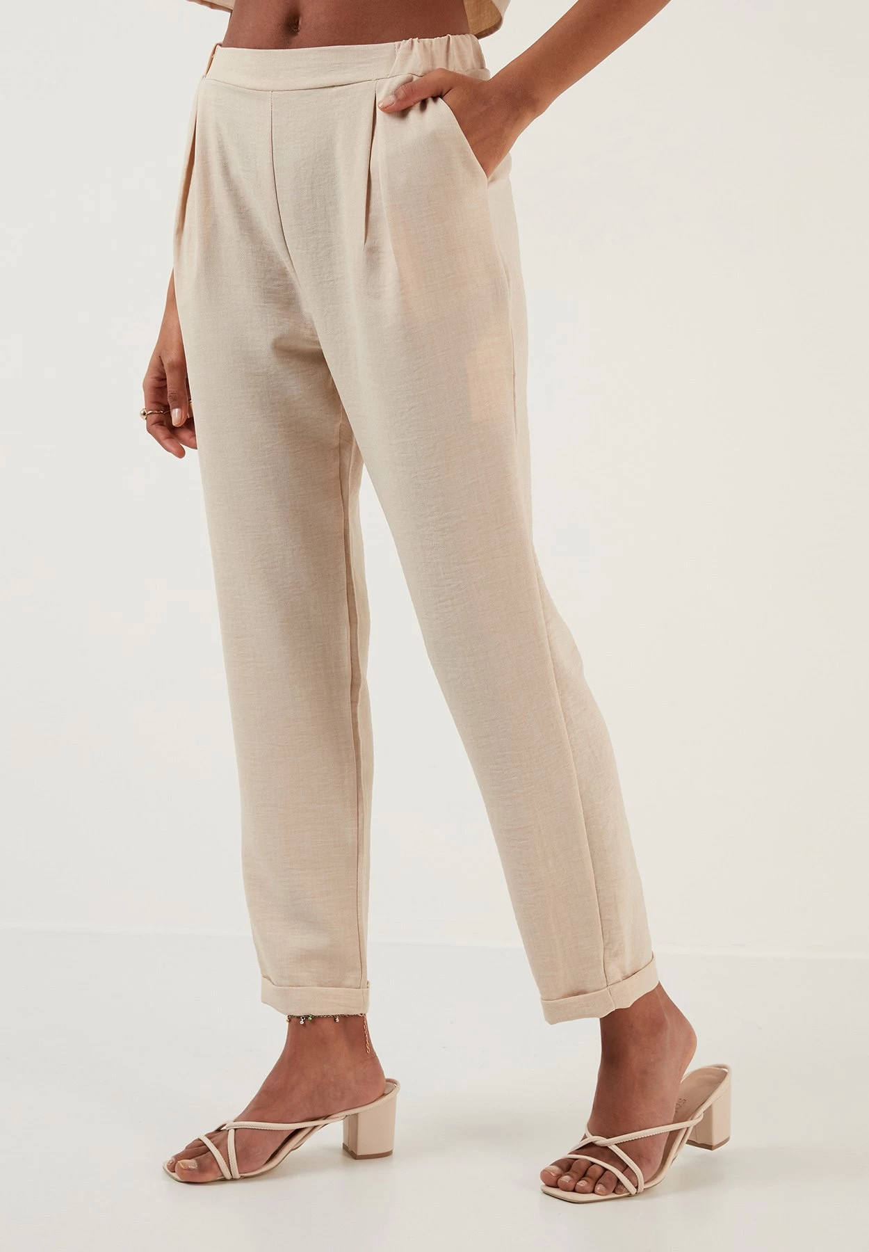 LELA Slim Fit - Broek - Stone 5 LELA Slim Fit - Broek - Stone - Afbeelding 5