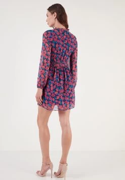 LELA Regular Fit - Jurk - Fuchsia Dark Blue -LELA f27c61e9a6564a0e88f338fa96226622