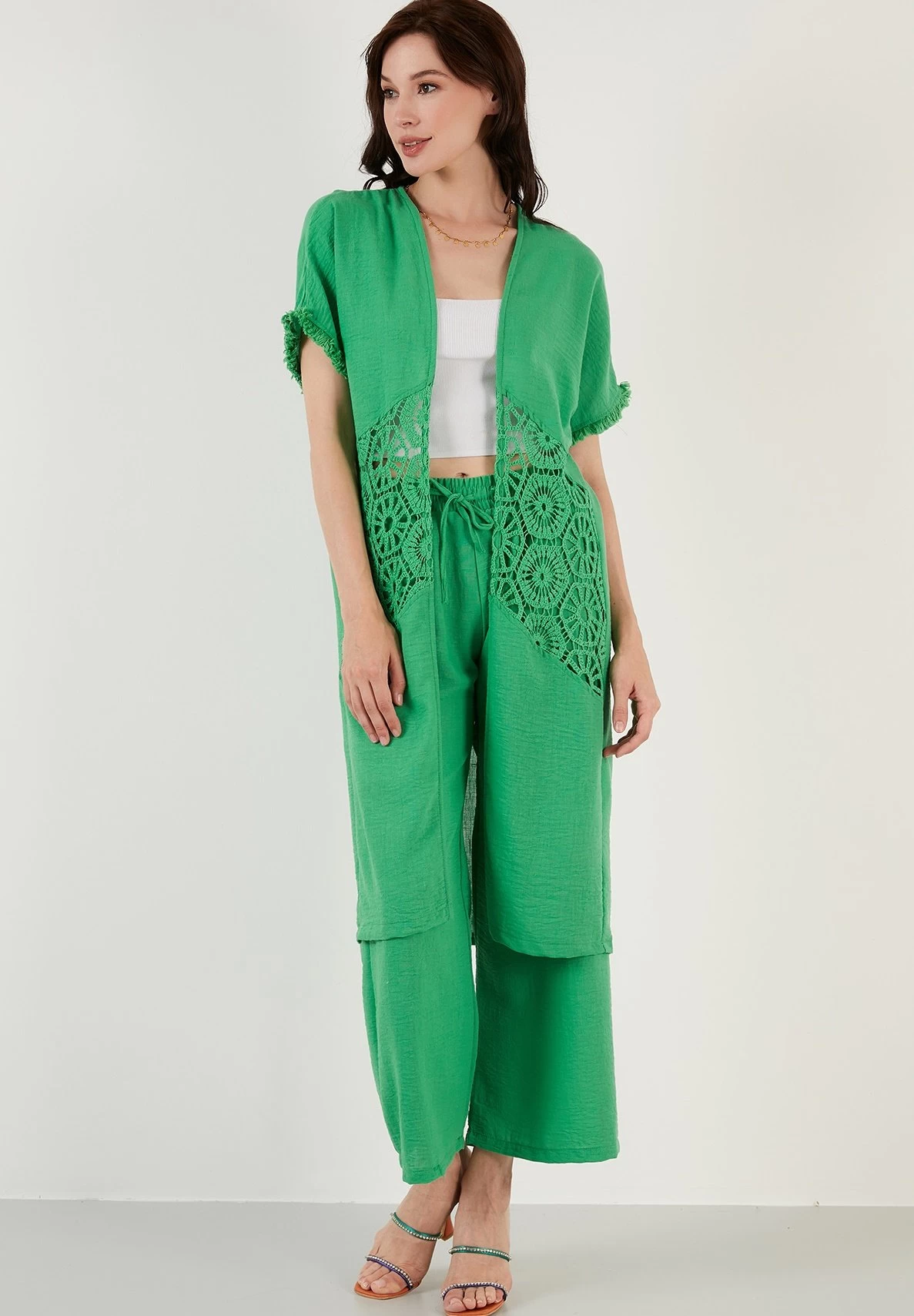 LELA Two Piece Set - Regular Fit - Vest - Green 2 LELA Two Piece Set - Regular Fit - Vest - Green - Afbeelding 2