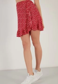 LELA High Waist - Wikkelrok - Red -LELA f53481ad0e1647748df5f9e7f69c68fa