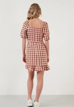 LELA Slim Fit - Jurk - Brick Red -LELA f6ce71b8221f4e499f35d4d01f474077