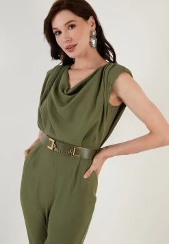 LELA Slim Fit - Jumpsuit - Light Khaki -LELA f7f1d3d69b114c0384992d38feebe556