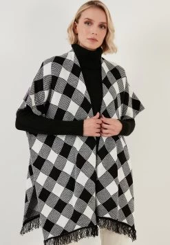 LELA Poncho - Black Ecru