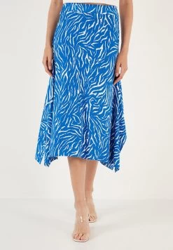 LELA Midi- A-Lijn Rok - Blue