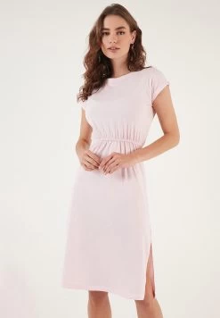 LELA Short Sleeve Midi - Jurk - Light Pink